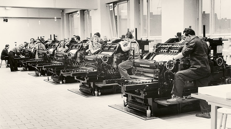 Historic image of G+D machine room