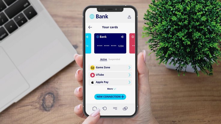 Auf einem Smartphonescreen ist eine Banking-App zu sehen
