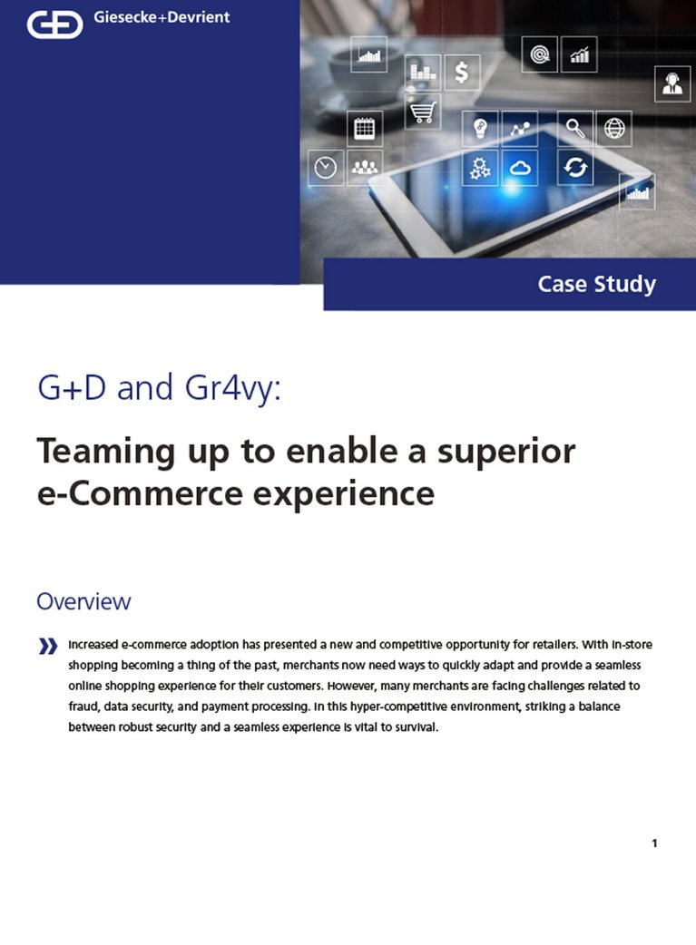 Das Titelbild der Fallstudie "G+D und Gr4vy arbeiten zusammen"