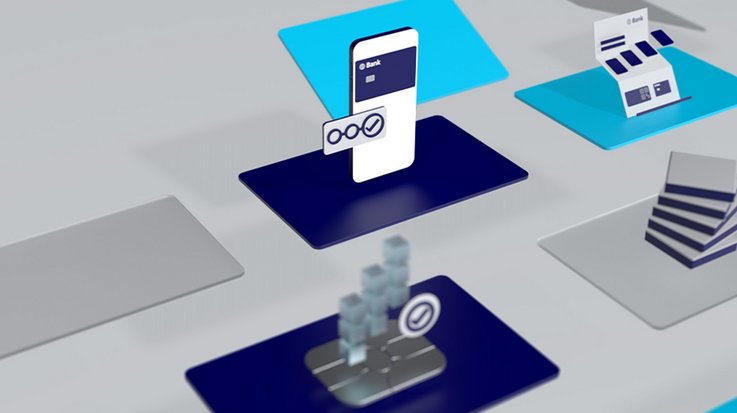 3D model of a smartphone depicting a credit card