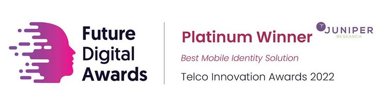 Auszeichung von Juniper Research: Platinum Winner, Best Mobile Identity Solution, Telco Innovation Awards 2022