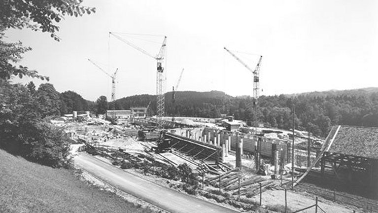Historic image of paper mill Louisenthal construction site
