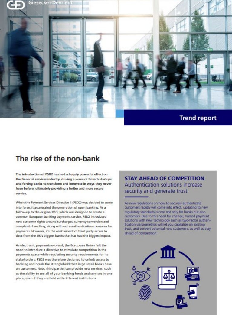 Cover of the trend report about PSD2