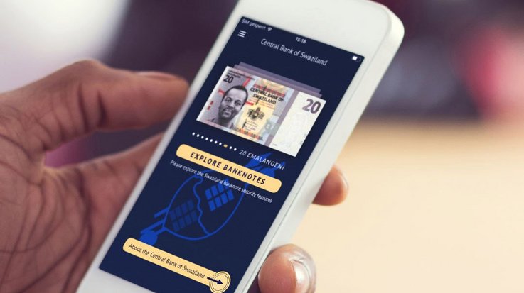 Die G+D Currency App läuft auf einem Smartphone