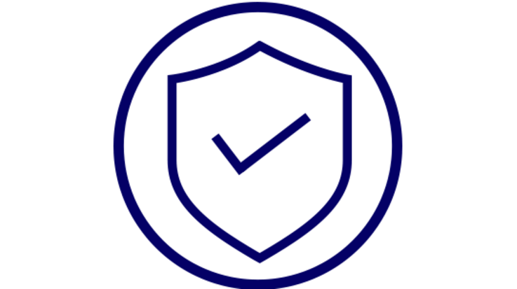  Icon eines Schilds als Symbol für Sicherheit