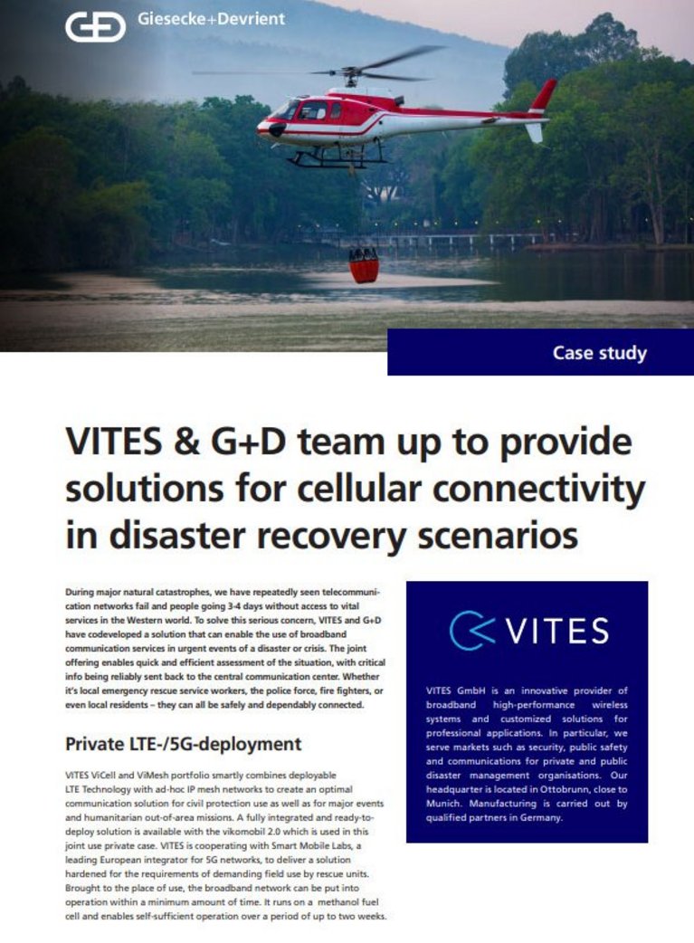 Preview of the VITES Desaster Recovery Case Study