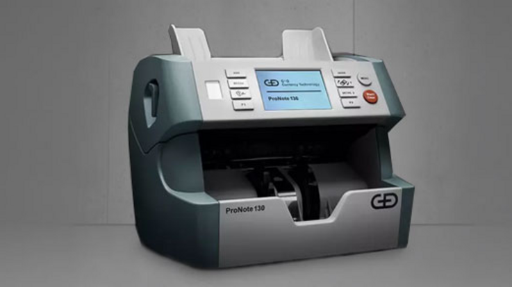 Banknote processing system ProNote® 130, which is a compact and easy-to-use banknote counter designed for small retailers and bank branches