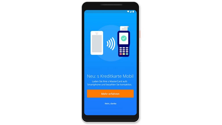 Screenshot der App „George Go“ für mobiles Bezahlen von Erste Bank und Sparkassen, die auf der Convego® CloudPay-Lösung von G+D basiert.