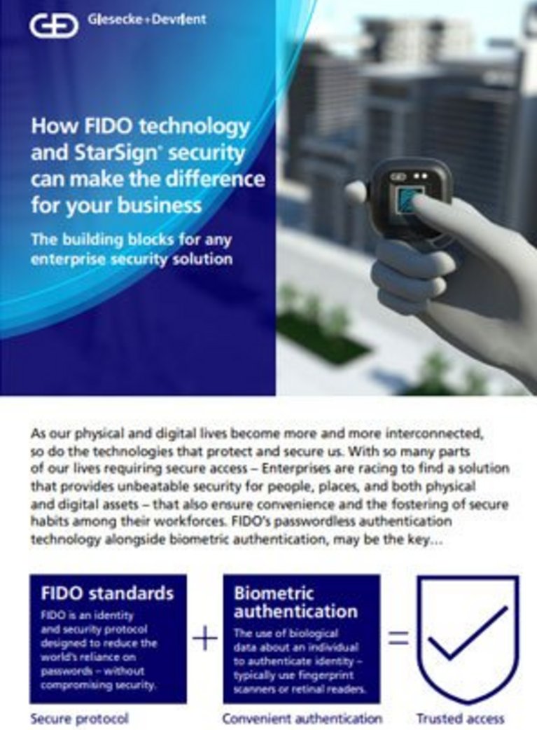 Deckblatt einer Infografik darüber, wie die FIDO-Technologie und StarSign Security den entscheidenden Unterschied für Ihr Unternehmen machen