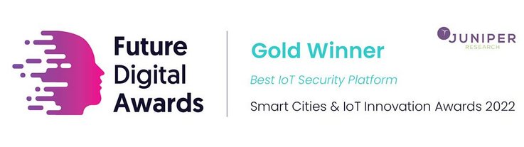 Badge from Juniper Research, Award for Best IoT Security Platform
