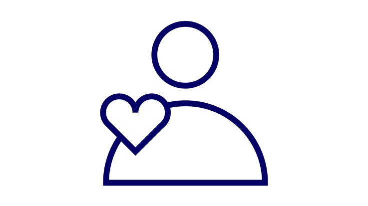 Personenicon mit Herzsymbol