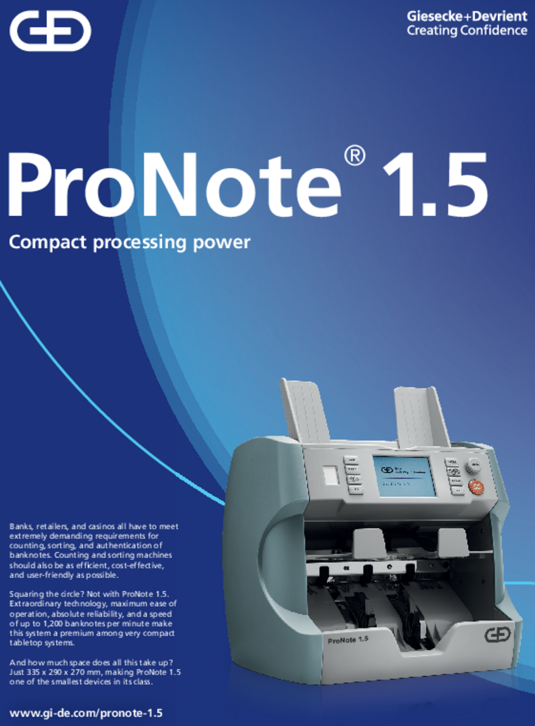 Cover of the ProNote 1.5 brochure