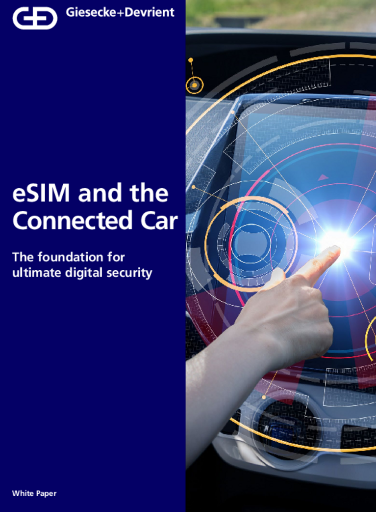 Cover of the eSIM and the connected car whitepaper