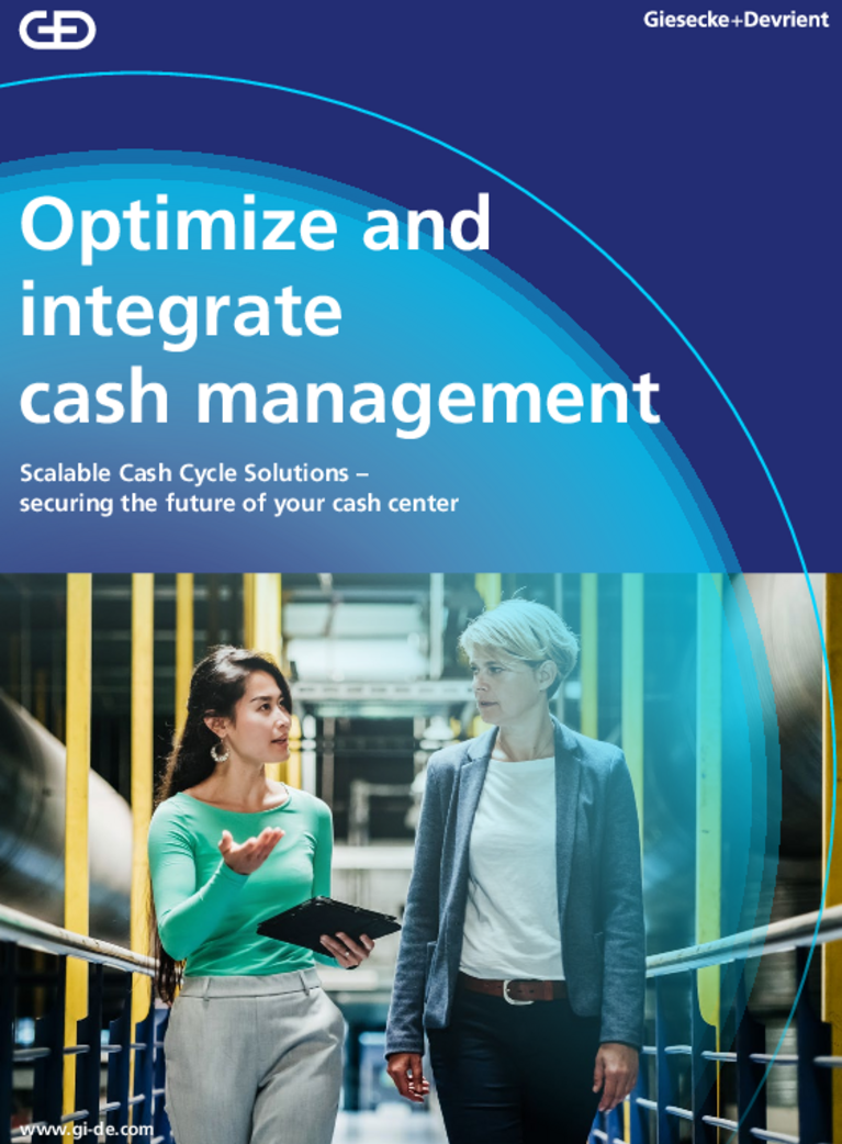 Titel der Broschüre "Cash Management optimieren und integrieren"