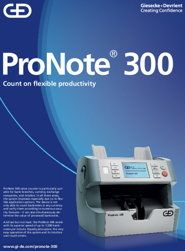 Deckblatt der ProNote 300 Broschüre
