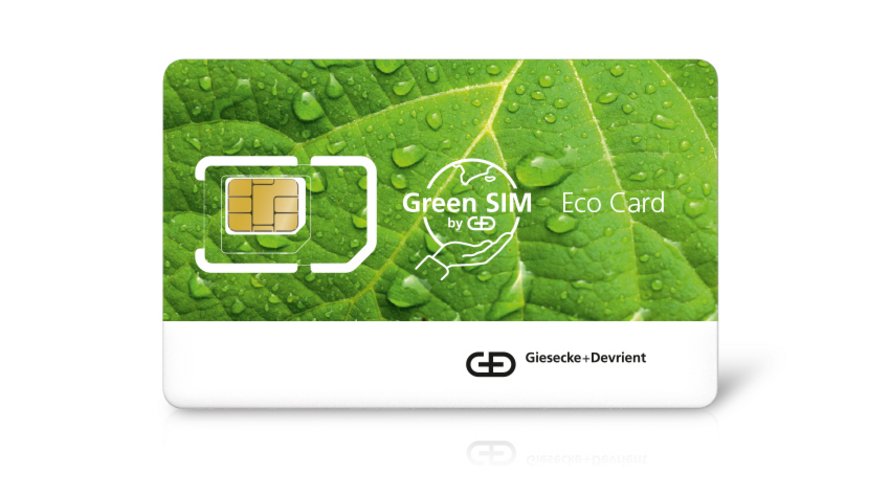 SIM card with the inscription Green SIM by G+D Eco Card