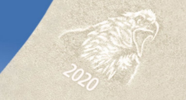 HighLight watermark with reduced paper thickness in the shape of an eagle