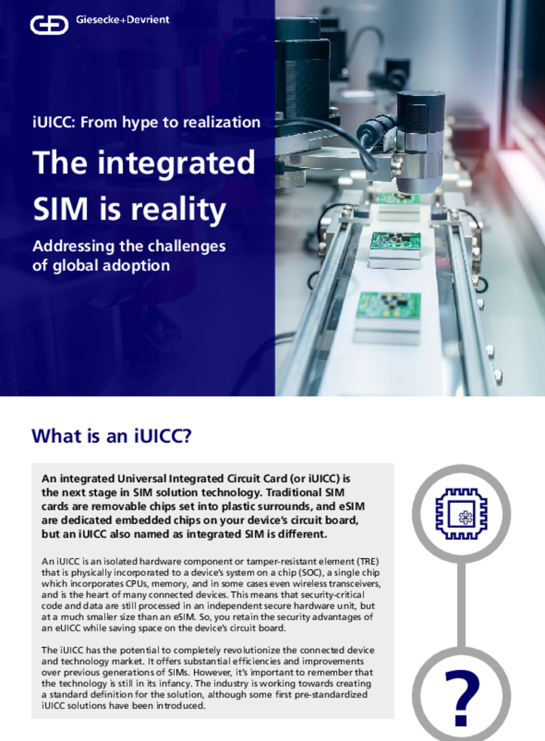 Deckblatt der Infographic: The integrated SIM is ready