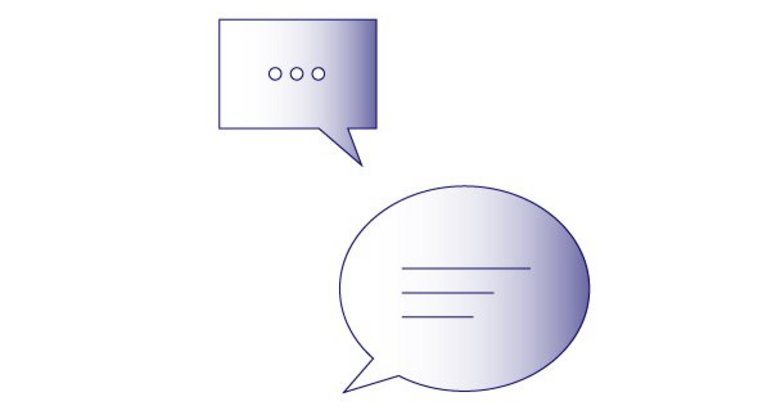Icon mit zwei Sprechblasen
