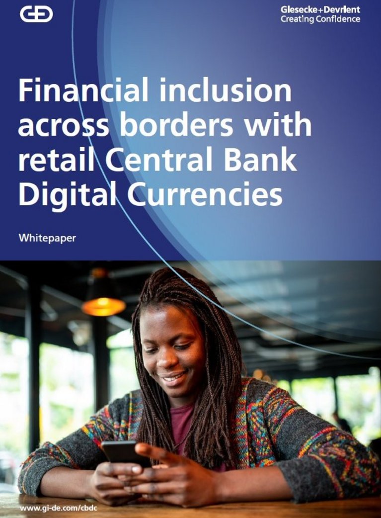 Titelseite des Whitepapers über grenzüberschreitende finanzielle Eingliederung mit CBDC für Privatkunden 