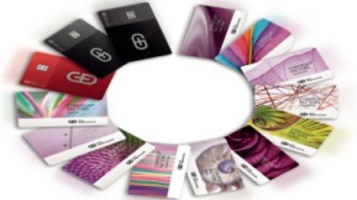 Different layouts of G+D credit cards