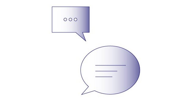 Icon with two speech bubbles