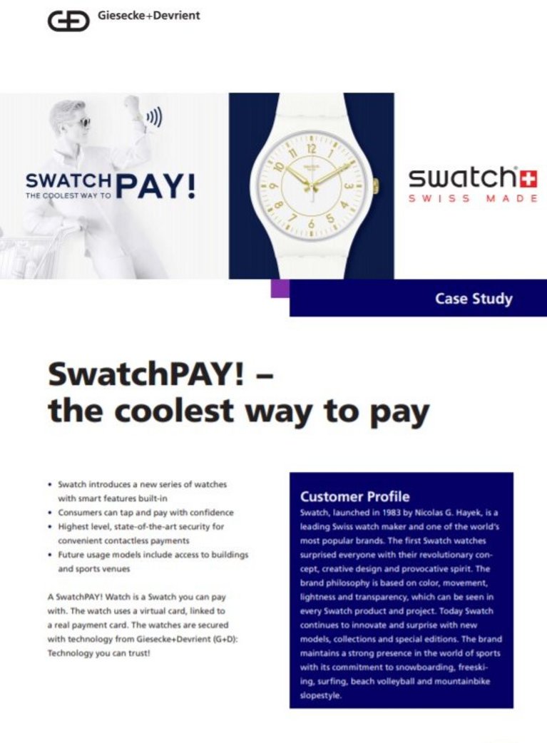 Deckblatt der SwatchPAY! Case Study