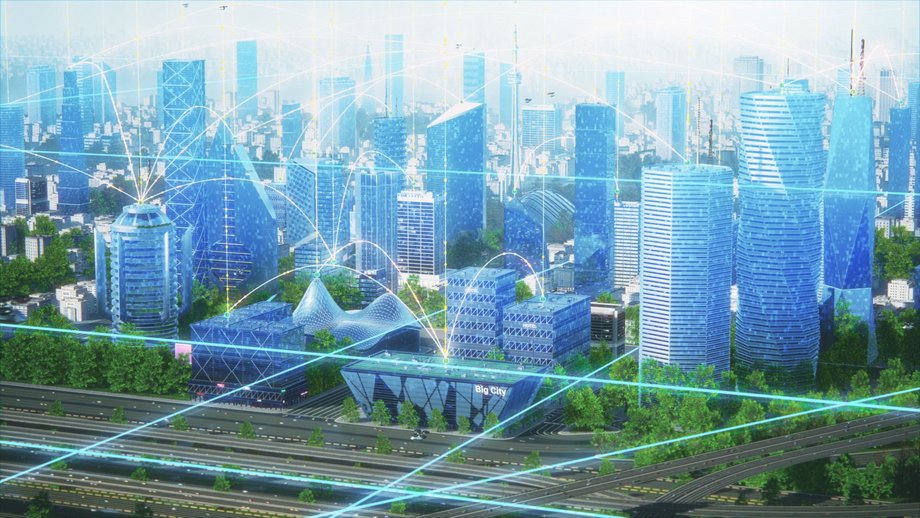 Visualisierung einer smarten Stadt