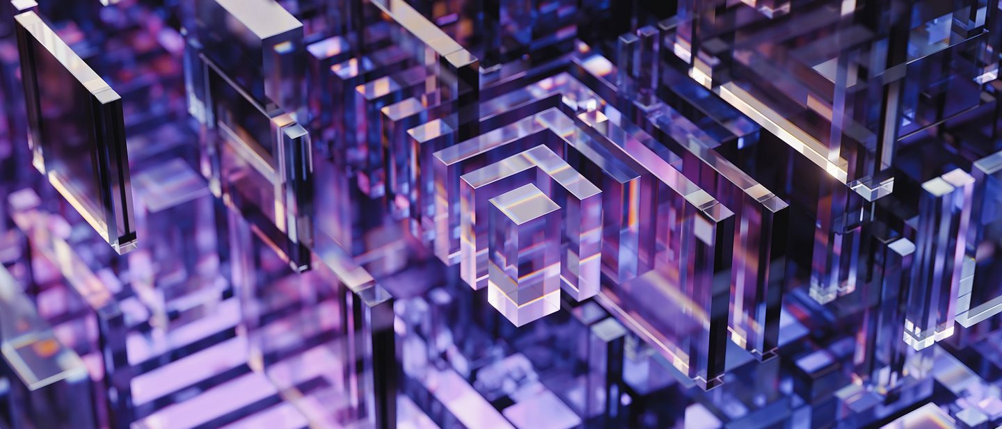 Abstract 3-D background of glass cubes