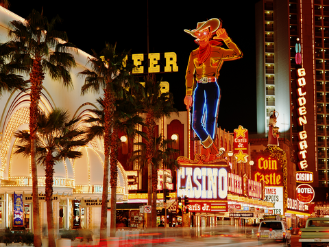 Casinos and cash centers in the United States at night