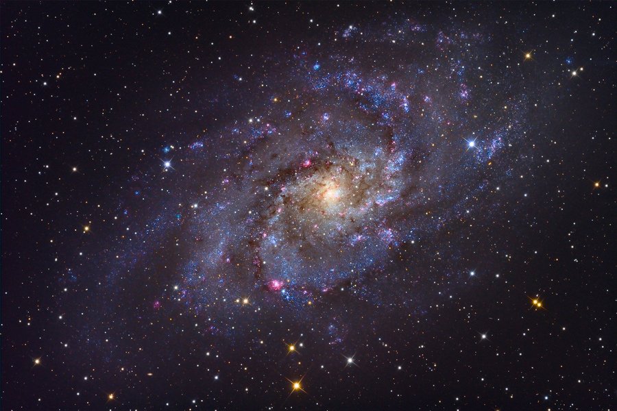 The Triangulum Galaxy is a spiral galaxy approximately 3 million light-years away in the constellation Triangulum