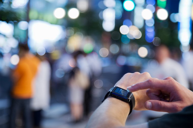 Close up of a smart watch with eSIM technology
