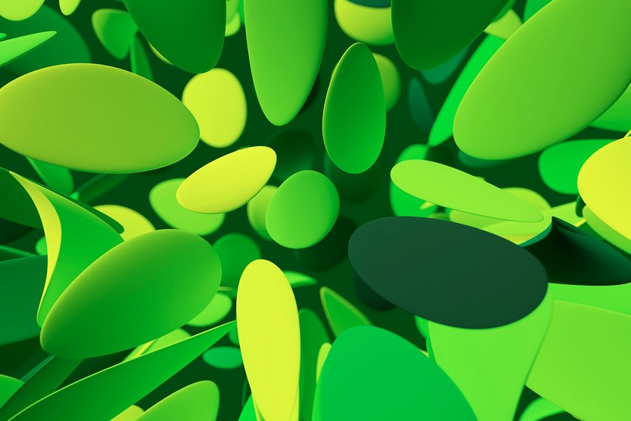 Abstract geometric green objects