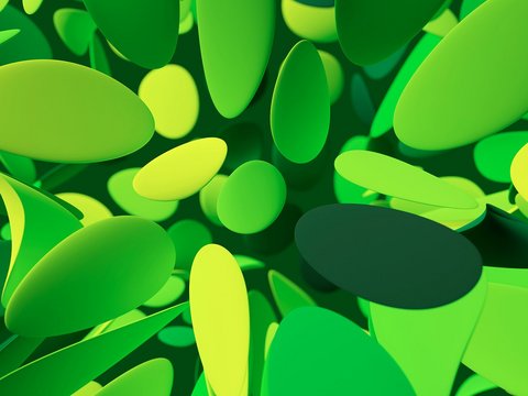 Abstract geometric green objects